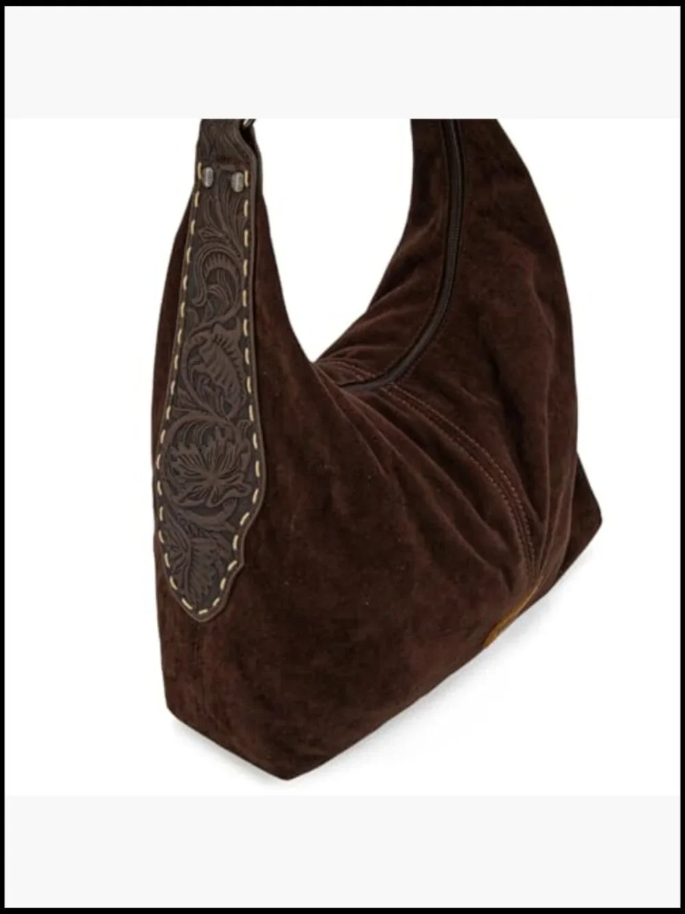 Embossed Suede Hobo Purse Slouchy Shoulder Bag 2Pc Set Wrangler Style